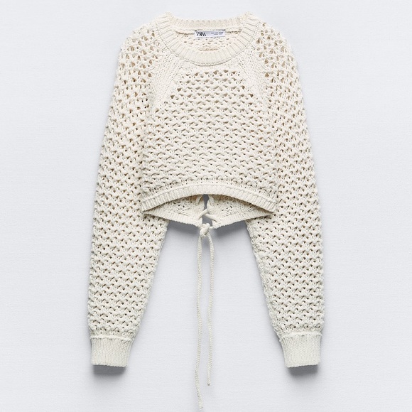 ZARA LIMITED EDITION OPENBACK KNIT CROP TOP SWEATER CARDIGAN - Picture 3 of 7